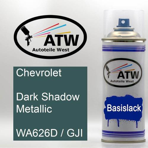 Chevrolet, Dark Shadow Metallic, WA626D / GJI: 400ml Sprühdose, von ATW Autoteile West.